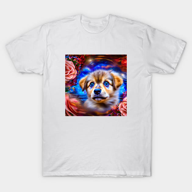 Blue-eyed Cute Puppy T-Shirt by AnnieDreams